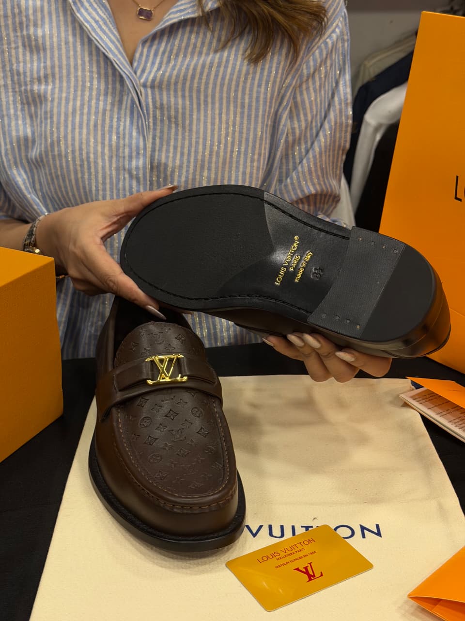 Louis Vuitton 1:1 Grade Leather Major Loafer Shoe