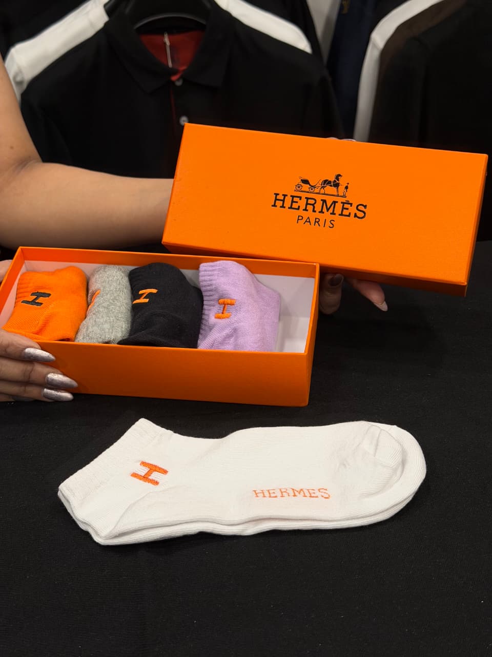 Hermes Pack of 5 Socks Box