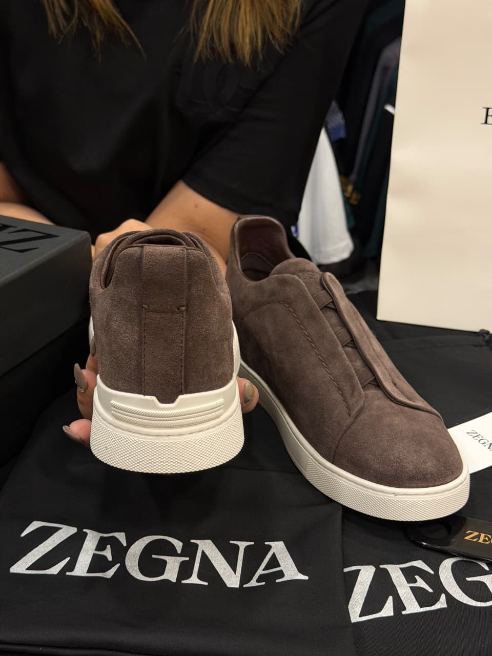 Zegna Triple Stitch 1:1 Grade Super Premium Suede Sneaker Shoe