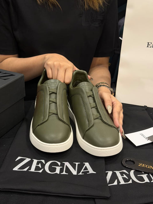 Zegna Triple Stitch 1:1 Grade Super Premium Leather Sneaker Shoe