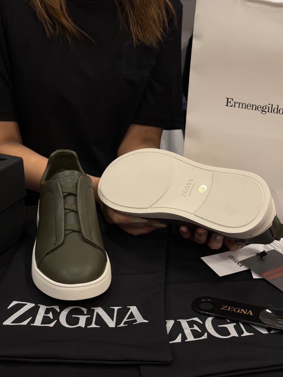 Zegna Triple Stitch 1:1 Grade Super Premium Leather Sneaker Shoe