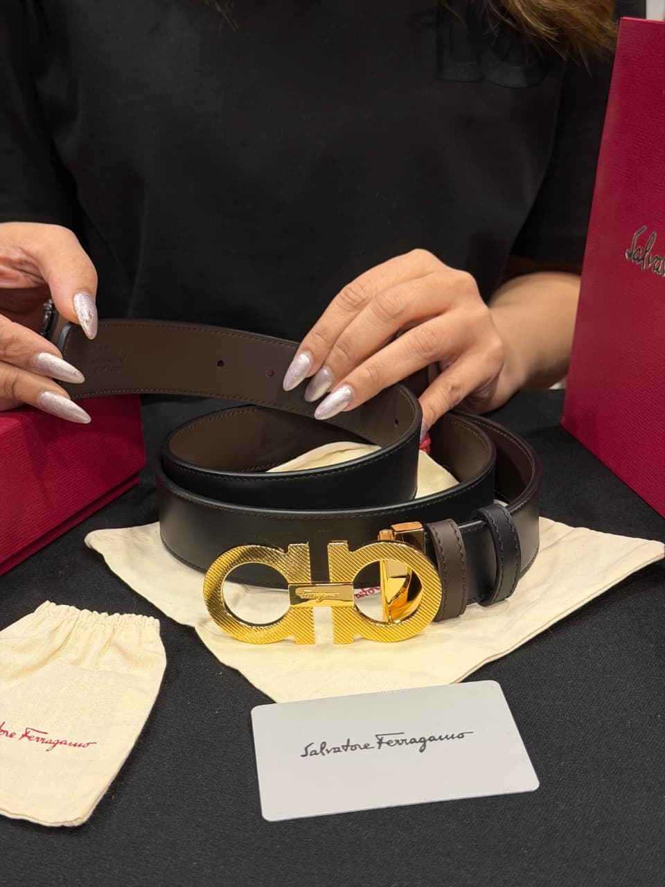 Salvatore Ferragamo 1:1 Grade Genuine Leather Belt with Full Packaging