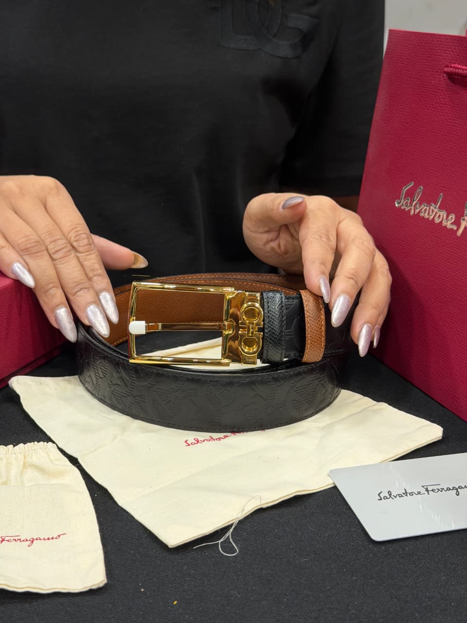 Salvatore Ferragamo 1:1 Grade Genuine Leather Belt with Full Packaging