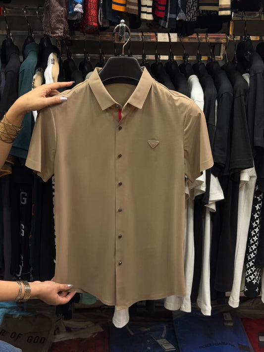Prada Stretchable Dri Fit Button Half Sleeve Shirt